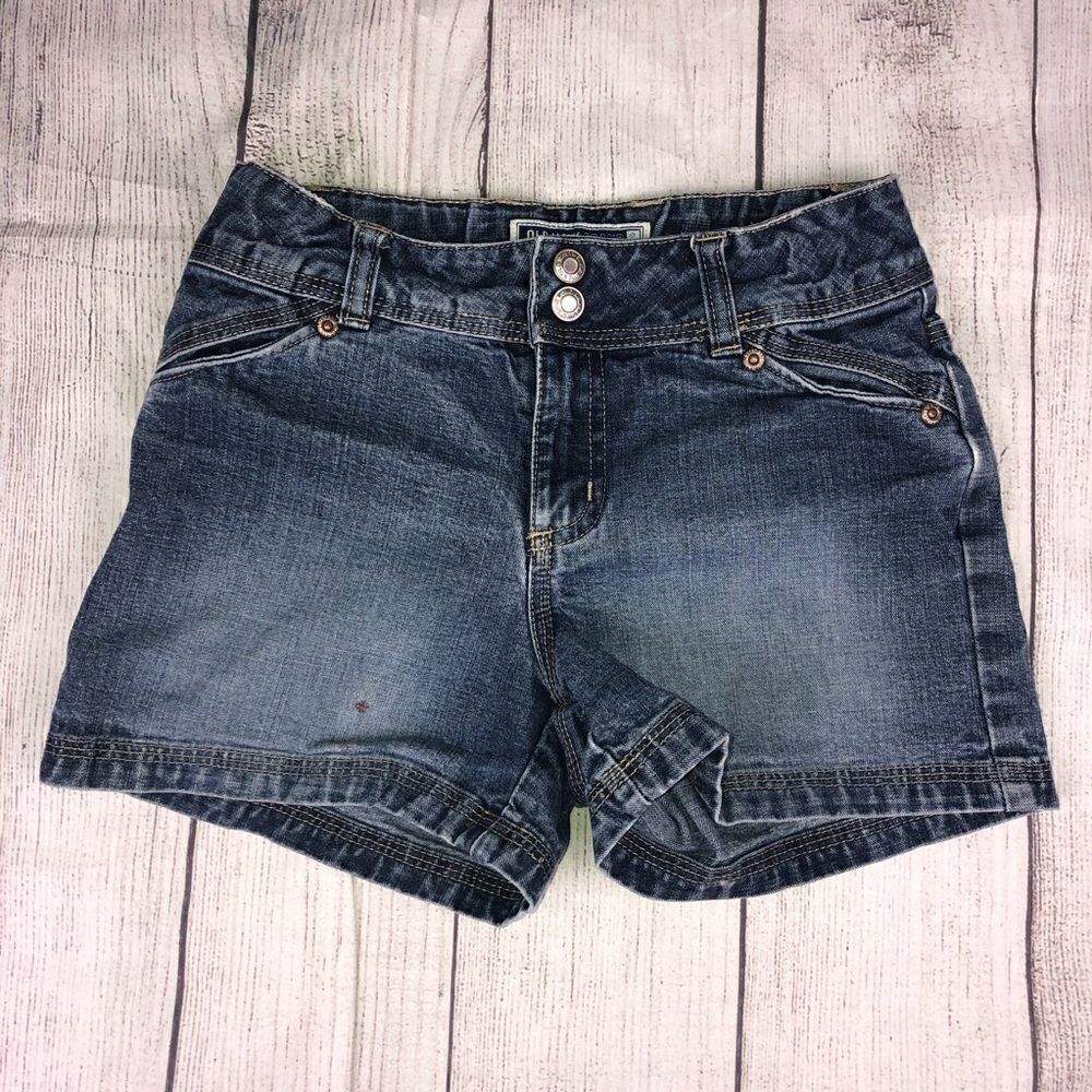 Old navy brand 100% cotton girls denim shorts dark blue  sz 8